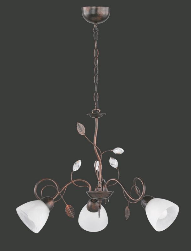 Żyrandol Trio Traditio brązowo-biały wym: 150 x 70 x 70 cm 3xE14 x  1 szt.