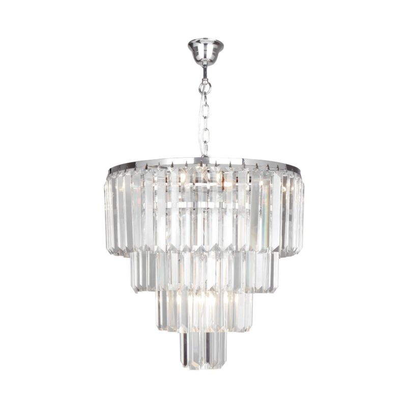 Żyrandol Zuma Line Amedeo chromowany szkło kryształowe 5 x E14 x 40W IP20 wym: 100 x 39 x 39 cm - 1 szt.