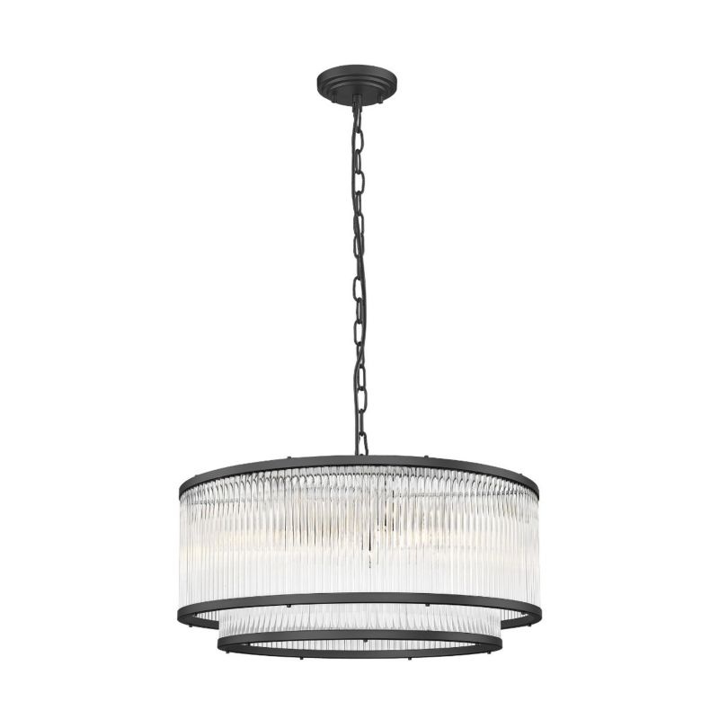 Żyrandol Zuma Line Sergio czarny mat-przezroczysty wym: 150 x 50,5 x 50,5 cm 6xE14 x 60W 1 szt.