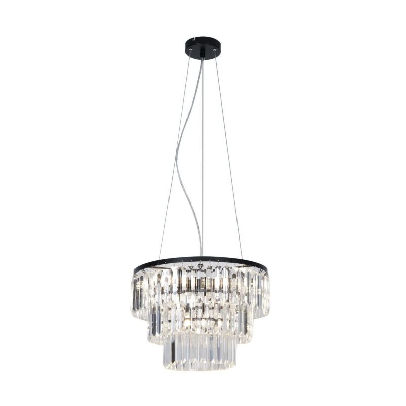 Żyrandol Zuma Line Tifanny czarny szkło kryształowe 4 x E14 x 40W IP20 wym: 132 x 40 x 40 cm - 1 szt.