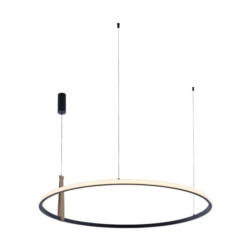 Żyrandol Zuma Line Wood Claud czarny-ciemne drewno wym: 150 x 90 x 90 cm wbudowany LED 42W 1 szt.