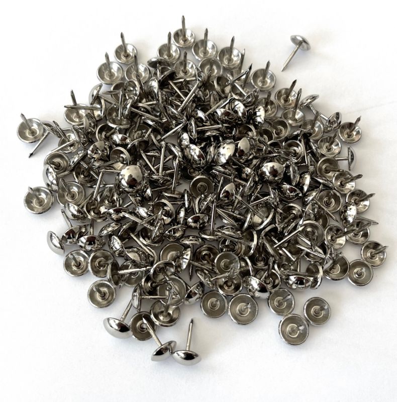 100szt Pinezki tapicerskie chrom Ultrasonic do przybicia Tapicerki drzwiowej - 1 op.