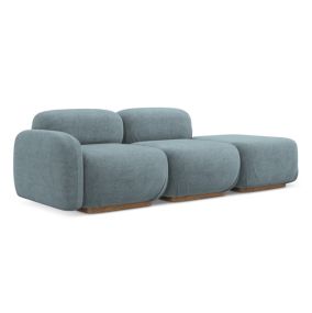 3-osobowa kanapa modułowa lewa Makamii Ailani z tkaniną boucle 258x95 cm jeans 1 szt.