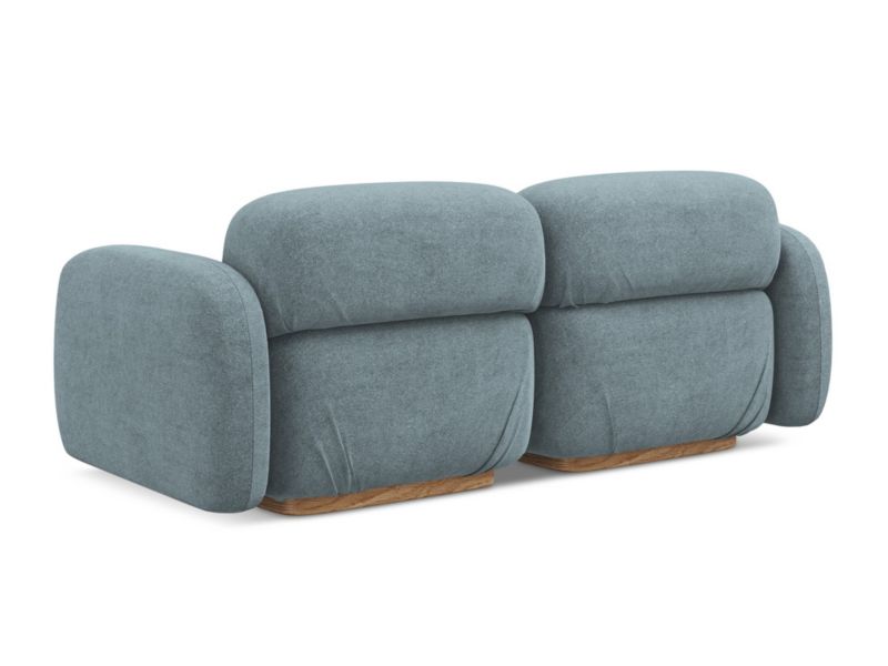 3-osobowa kanapa modułowa Makamii Ailani z tkaniną boucle 190x95 cm jeans 1 szt.
