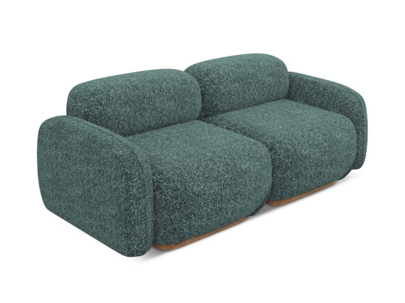 3-osobowa kanapa modułowa Makamii Ailani z tkaniny strukturalnej 190x95 cm jeans 1 szt.