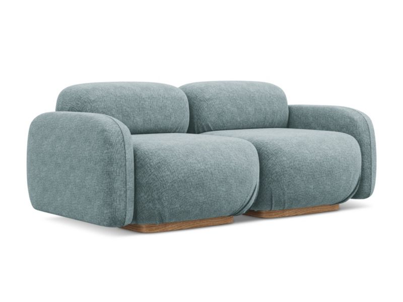 3-osobowa kanapa modułowa Makamii Ailani z tkaniny szenilowej 190x95 cm jeans 1 szt.