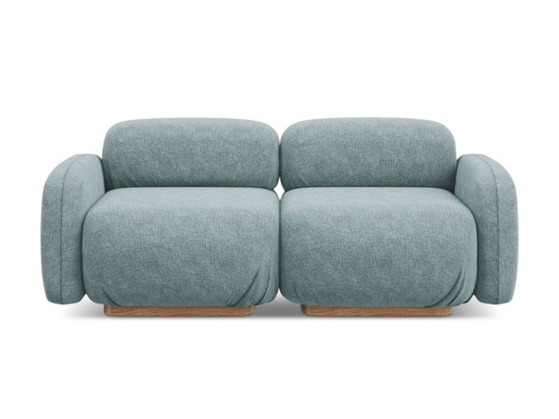 3-osobowa kanapa modułowa Makamii Ailani z tkaniny szenilowej 190x95 cm jeans 1 szt.