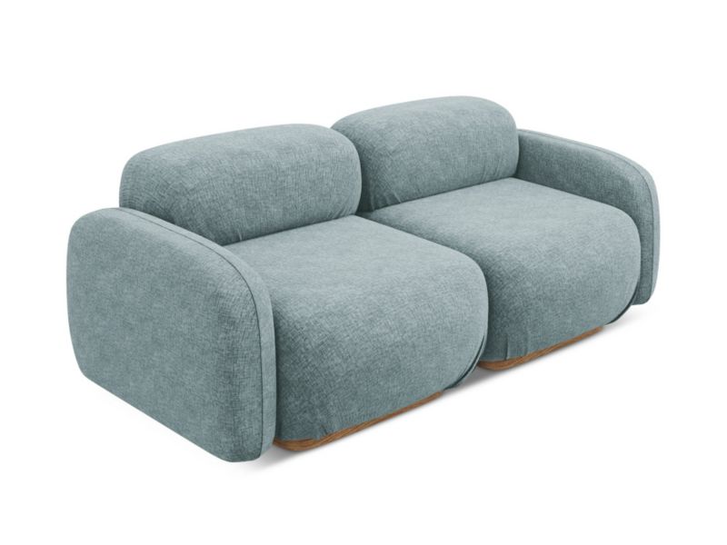 3-osobowa kanapa modułowa Makamii Ailani z tkaniny szenilowej 190x95 cm jeans 1 szt.