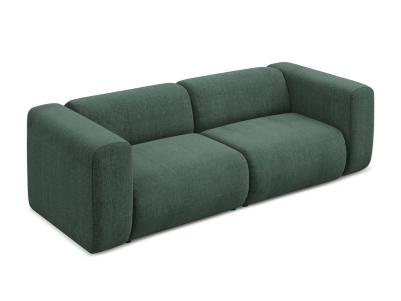 3-osobowa kanapa modułowa Makamii Ekahi z tkaniny szenilowej 228x89 cm zielony 1 szt.