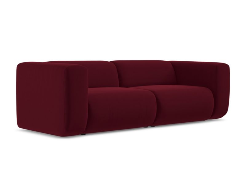 3-osobowa kanapa modułowa Makamii Ekahi z weluru 228x89 cm burgundowy 1 szt.