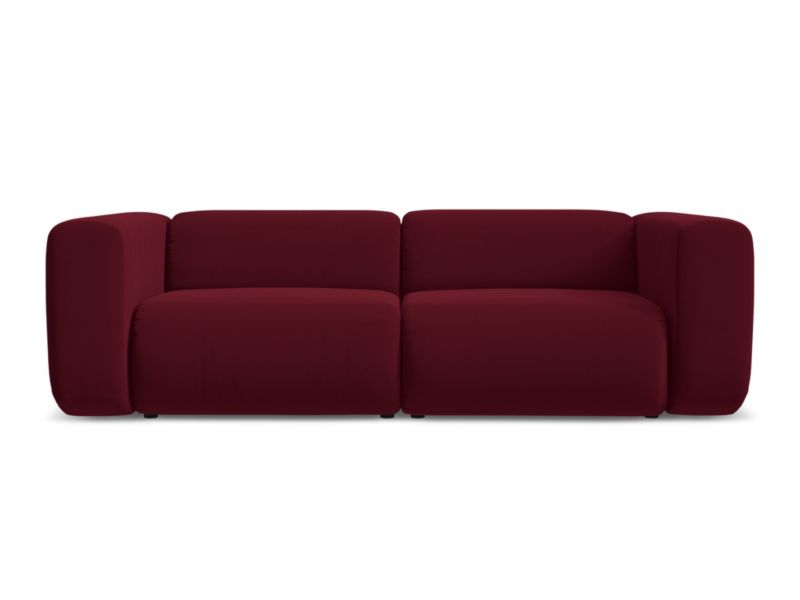 3-osobowa kanapa modułowa Makamii Ekahi z weluru 228x89 cm burgundowy 1 szt.