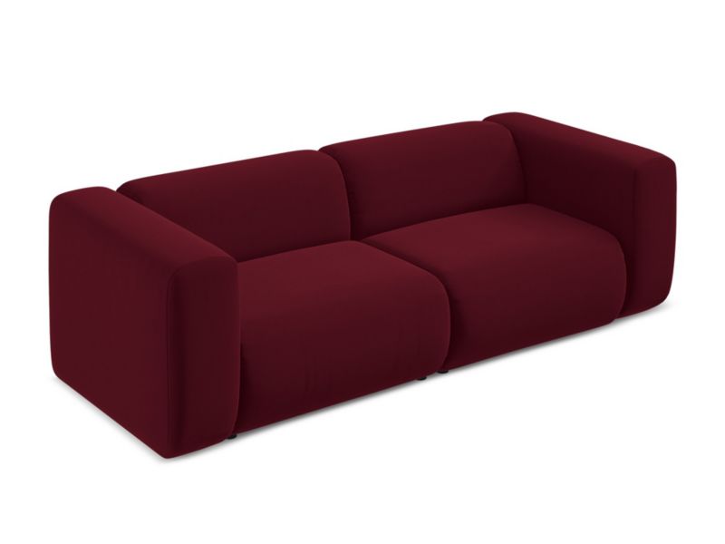3-osobowa kanapa modułowa Makamii Ekahi z weluru 228x89 cm burgundowy 1 szt.
