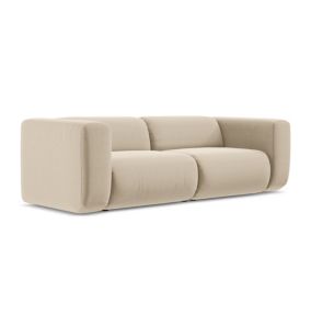 3-osobowa kanapa modułowa Makamii Ekahi z weluru 228x89 cm jasny beż 1 szt.