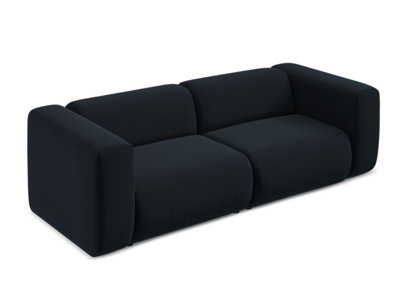 3-osobowa kanapa modułowa Makamii Ekahi z weluru 228x89 cm królewski niebieski 1 szt.