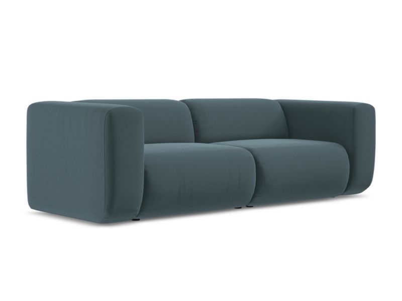 3-osobowa kanapa modułowa Makamii Ekahi z weluru 228x89 cm morski 1 szt.