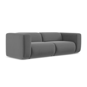 3-osobowa kanapa modułowa Makamii Ekahi z weluru 228x89 cm szary 1 szt.
