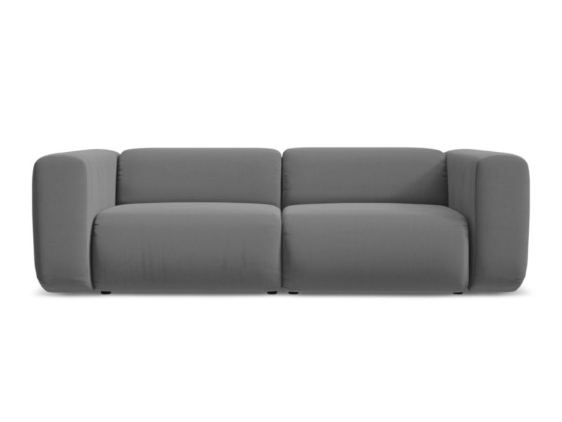 3-osobowa kanapa modułowa Makamii Ekahi z weluru 228x89 cm szary 1 szt.