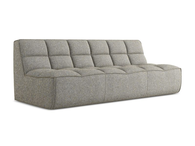 3-osobowa kanapa modułowa Makamii Kalai z tkaniny strukturalnej 210x93 cm ciemny beż 1 szt.