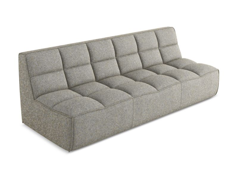 3-osobowa kanapa modułowa Makamii Kalai z tkaniny strukturalnej 210x93 cm ciemny beż 1 szt.