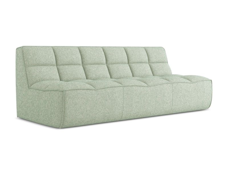 3-osobowa kanapa modułowa Makamii Kalai z tkaniny strukturalnej 210x93 cm jasnozielony 1 szt.