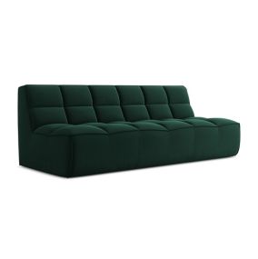 3-osobowa kanapa modułowa Makamii Kalai z weluru 210x93 cm butelkowa zieleń 1 szt.