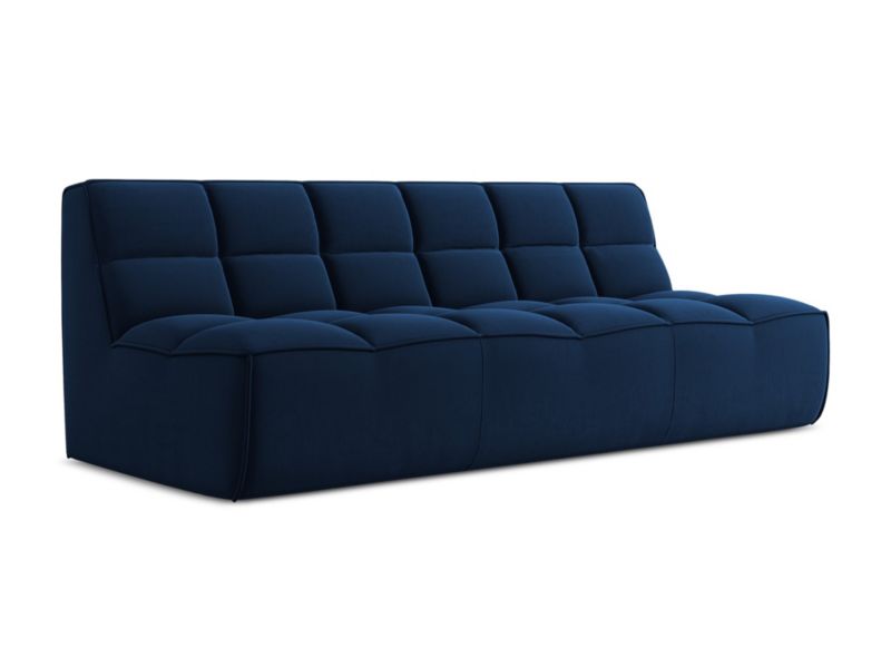 3-osobowa kanapa modułowa Makamii Kalai z weluru 210x93 cm królewski niebieski 1 szt.