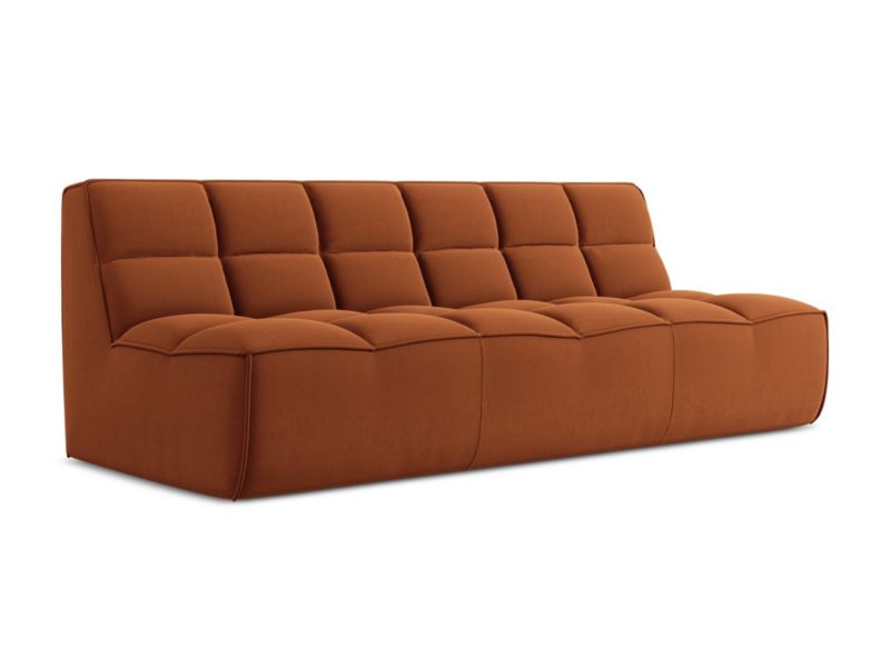 3-osobowa kanapa modułowa Makamii Kalai z weluru 210x93 cm terakota 1 szt.