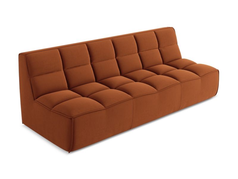 3-osobowa kanapa modułowa Makamii Kalai z weluru 210x93 cm terakota 1 szt.