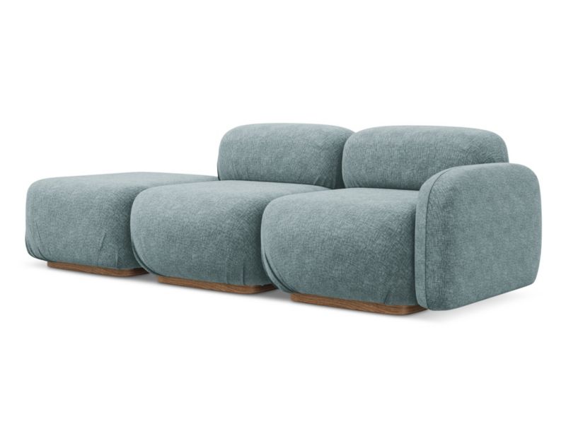 3-osobowa kanapa modułowa prawa Makamii Ailani z tkaniny szenilowej 258x95 cm jeans 1 szt.