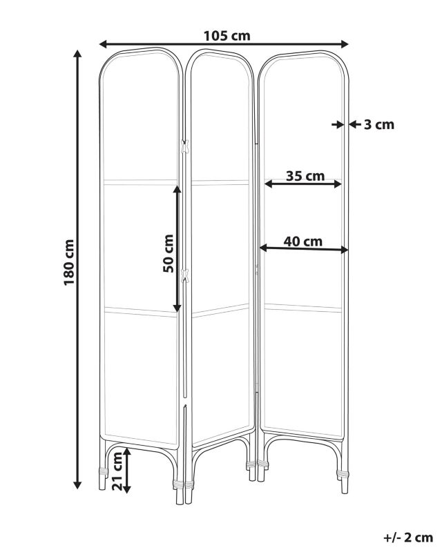 3-panelowy parawan pokojowy Potenza Jasne drewno z czarnym 1 szt.