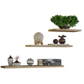 3 x Półka Wisząca Topeshop Komplet Tobi 3P Dąb Artisan15x60x1,8 cm 1 szt.