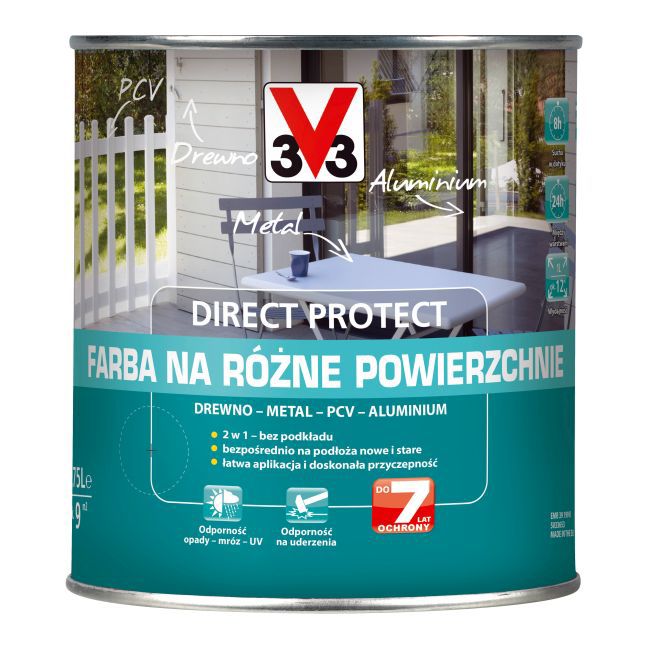 Farba na różne powierzchnie V33 Direct Protect piaskowy antracyt 0,75 l