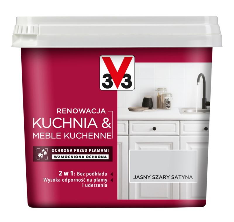Farba renowacyjna V33 Meble jasny szary satyna 0,75 l