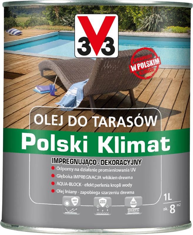 Olej do tarasów V33 bezbarwny 1 l