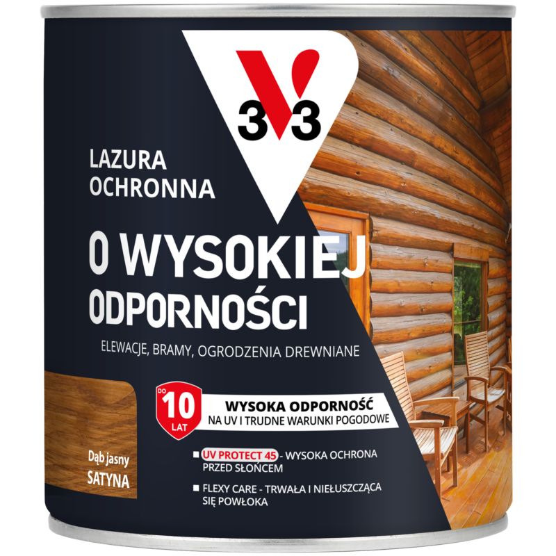 Lazura ochronna o wysokiej odporności V33 dąb jasny 0,75 l