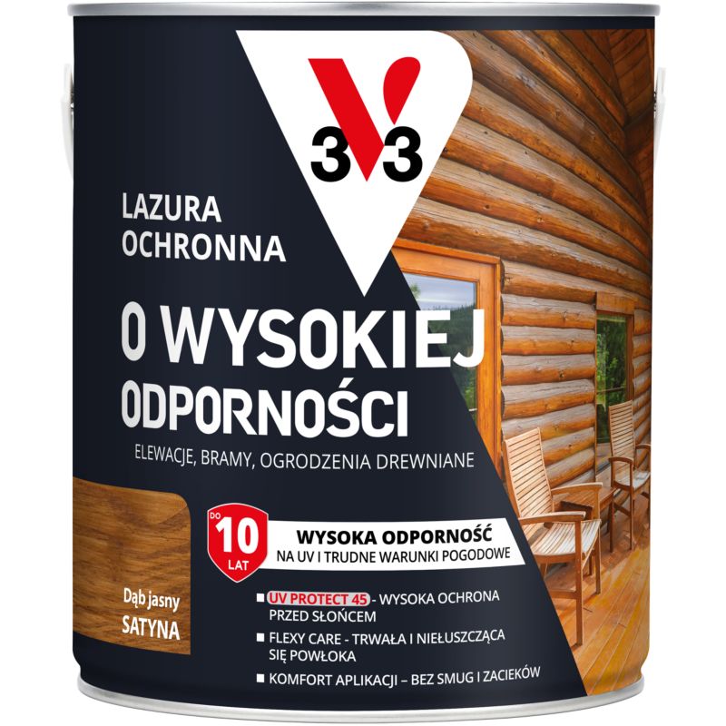 Lazura ochronna o wysokiej odporności V33 dąb jasny 2,5 l