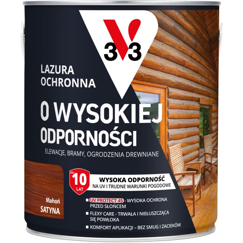 Lazura ochronna o wysokiej odporności V33 mahoń 2,5 l