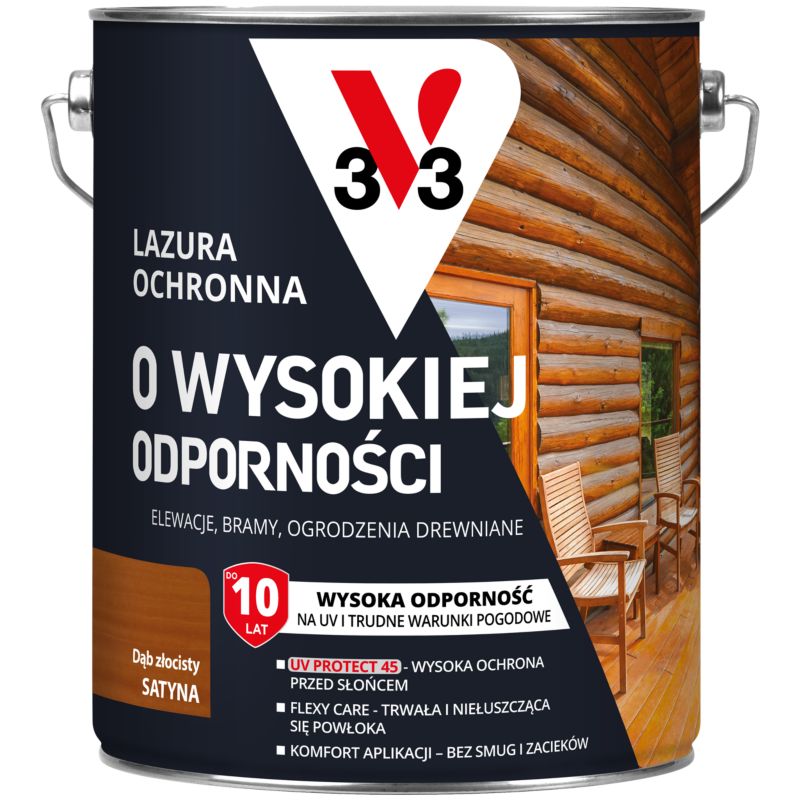 Lazura ochronna o wysokiej odporności V33 dąb złocisty 5 l