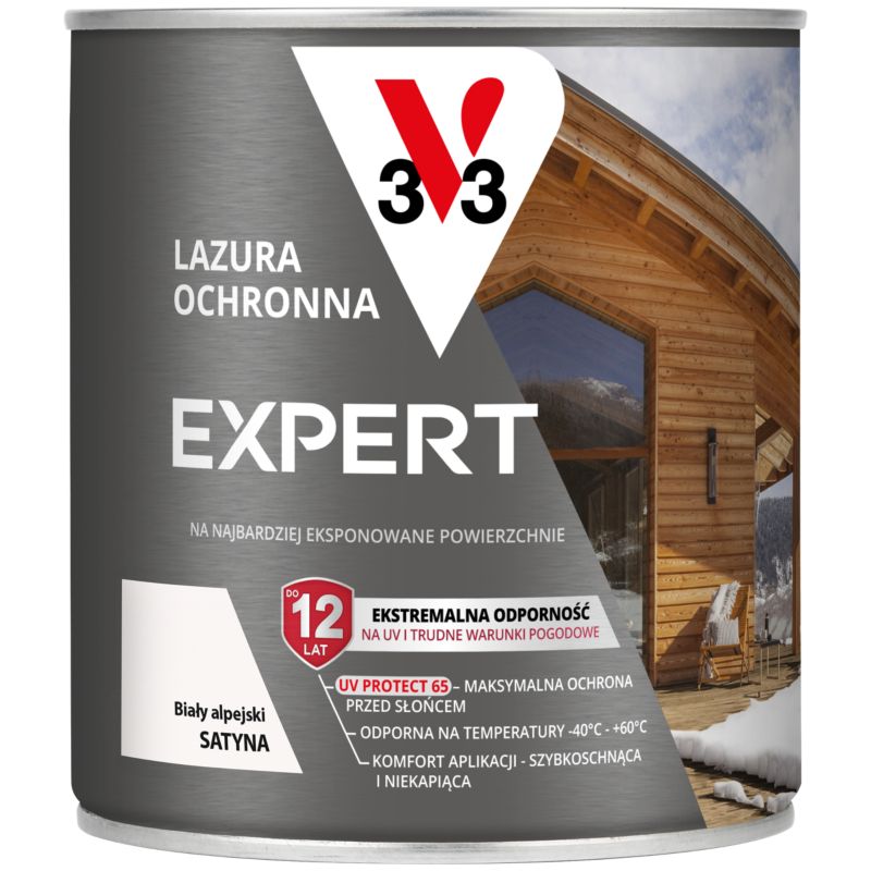 Lazura ochronna V33 Expert biały alpejski 0,75 l