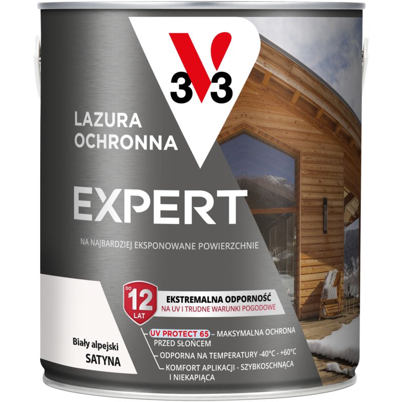 Lazura ochronna V33 Expert biały alpejski 2,5 l