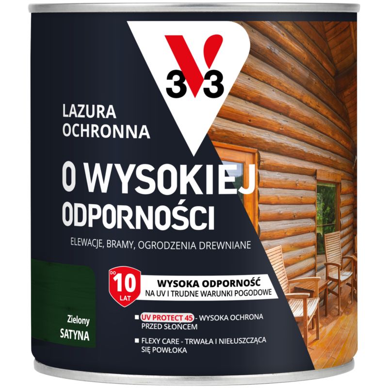 Lazura ochronna o wysokiej odporności V33 zielony 0,75 l