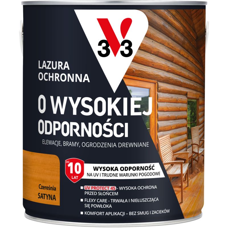 Lazura ochronna o wysokiej odporności V33 czereśnia 2,5 l