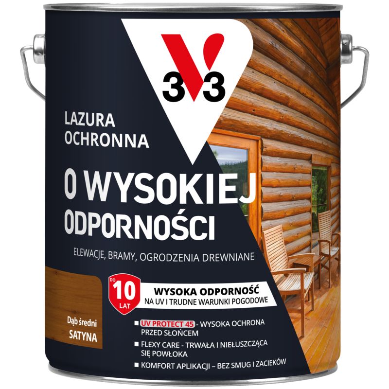 Lazura ochronna o wysokiej odporności V33 dąb średni 5 l