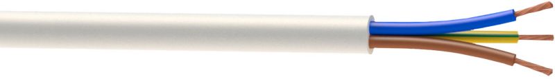 Kabel zasilający H05VVF 3 x 2,5 mm2 25 m biały