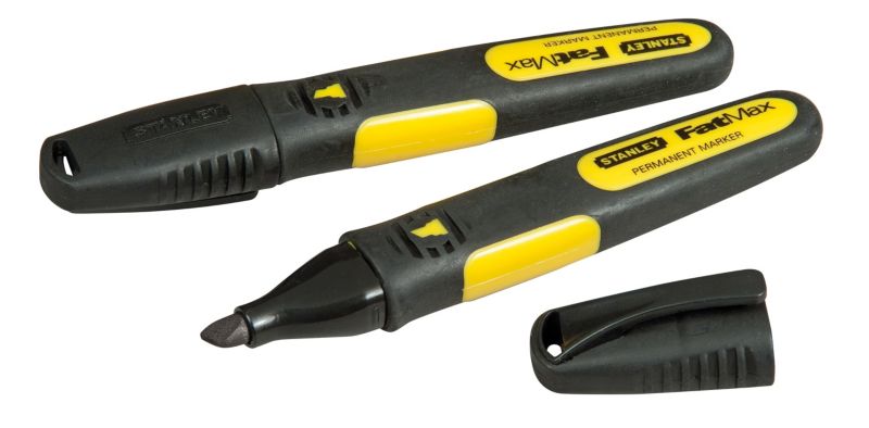 Marker ścięty Stanley FatMax czarny 2 sztuki