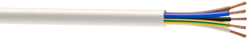Kabel zasilający H05VVF 5 x 2,5 mm2 biały
