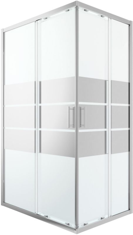 Kabina prysznicowa prostokątna GoodHome Beloya 80 x 120 x 195 cm chrom/szkło lustrzane