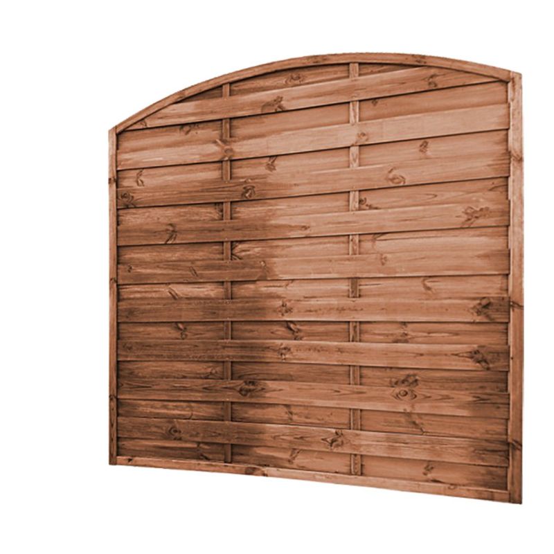Płot Klikstrom Arve z łukiem 180 x 180 cm brązowy rama 30 mm