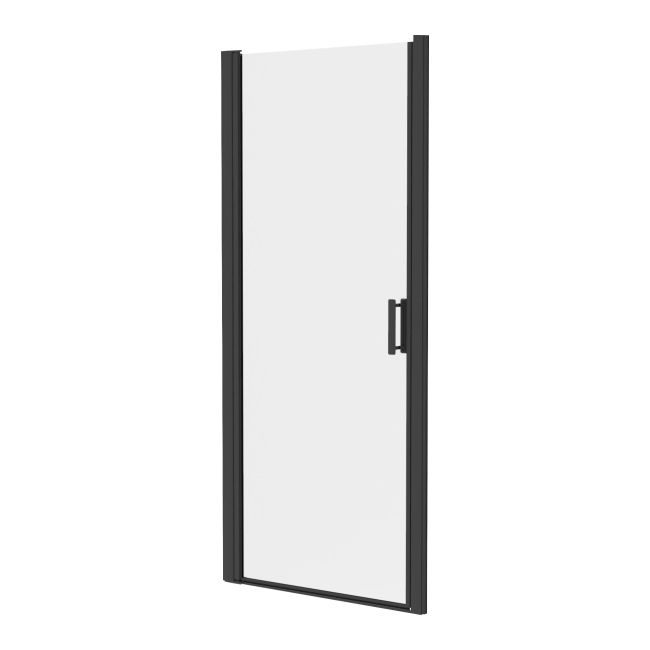 Drzwi prysznicowe uchylne GoodHome Beloya 90 cm czarne / transparentne