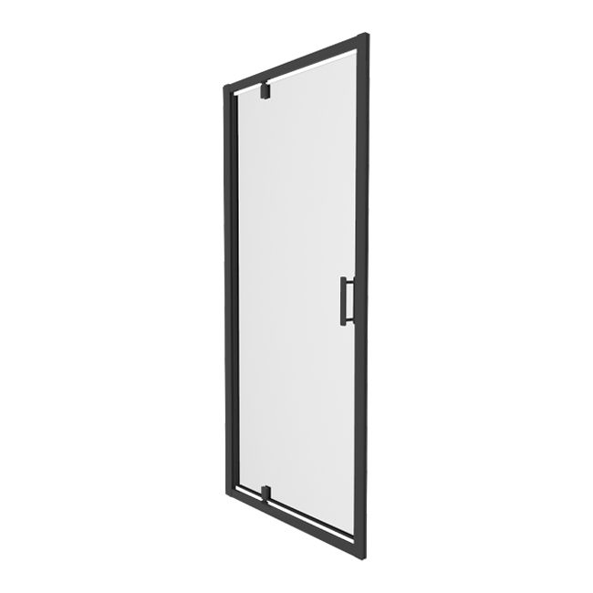 Drzwi prysznicowe wahadłowe GoodHome Beloya 80 cm czarne / transparentne